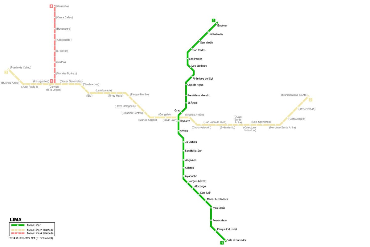 Hartă de metrou Lima 