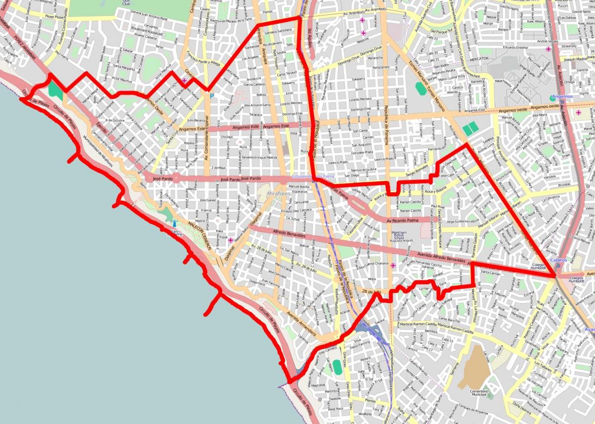 Lima miraflores hartă