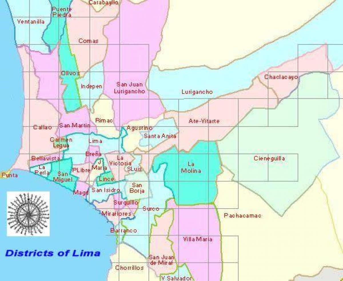 harta Lima peru raioane