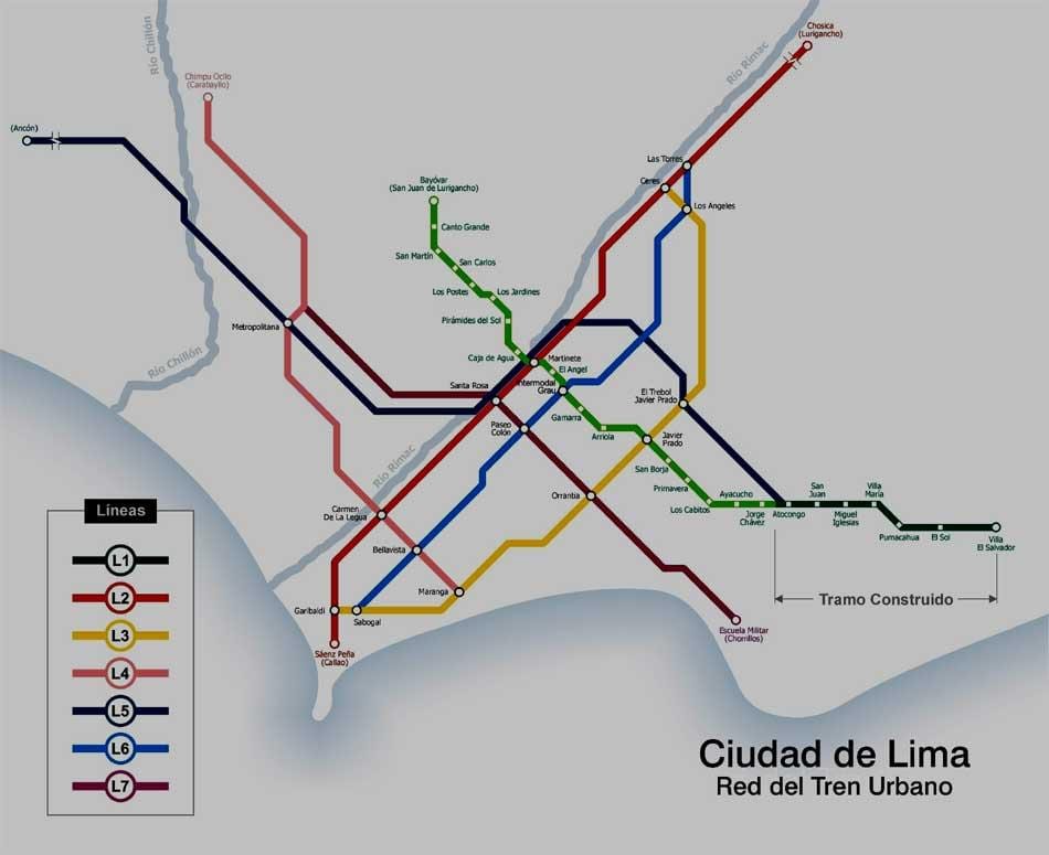 Lima, peru de metrou hartă