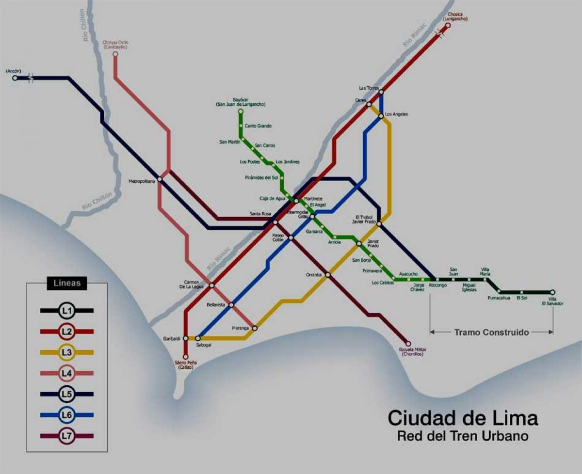Lima, peru de metrou hartă