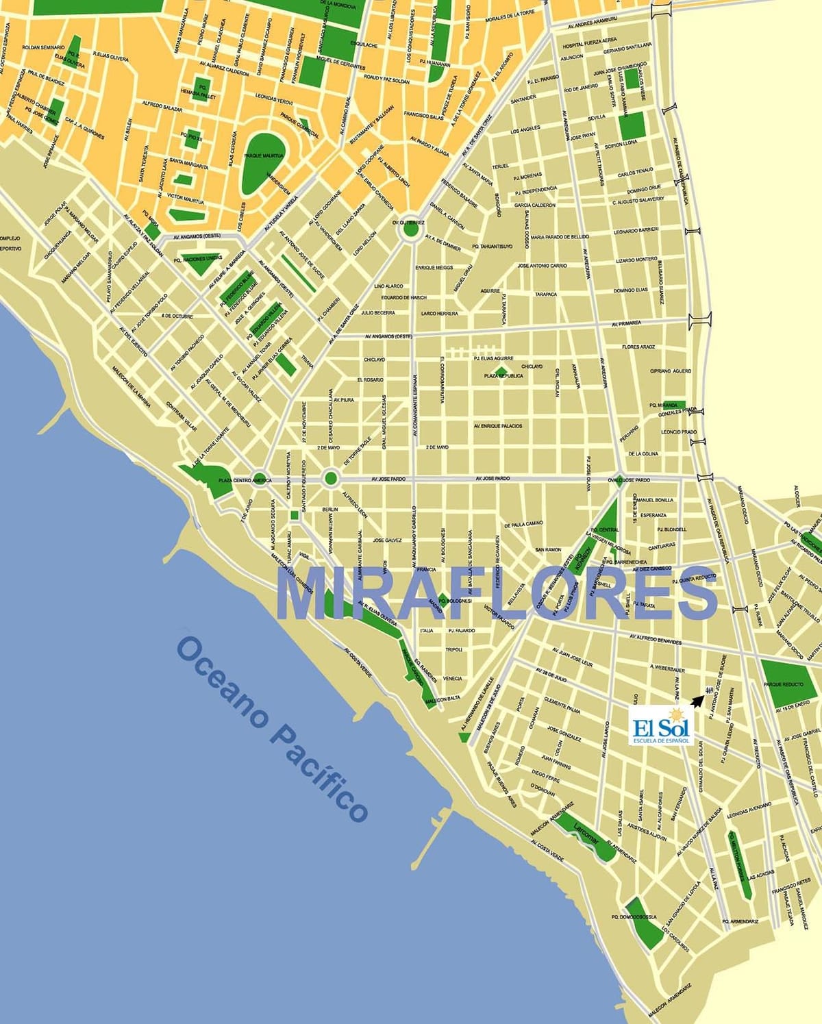 miraflores, Lima arată hartă